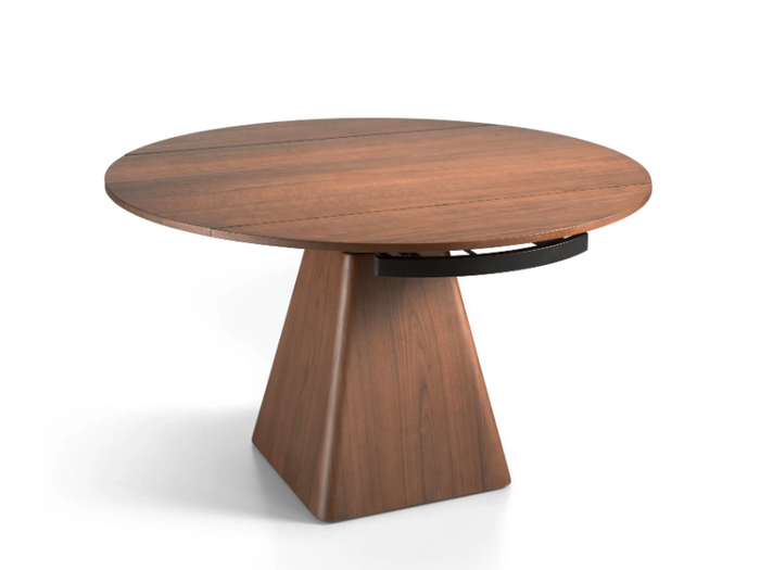 1081 - Extending round walnut dining table _ Angel Cerdá